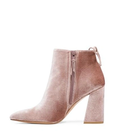 Shop Stuart Weitzman The Grandy Bootie In Candy Pink Velvet