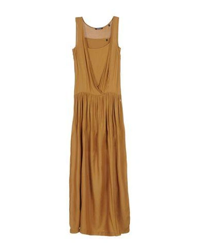 Shop Woolrich Long Dress In Camel