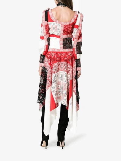 Shop Alexander Mcqueen Patchwork Long Dress In Red