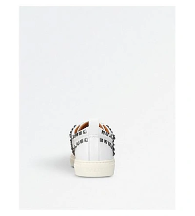 Shop Bally Helvio Studded Leather Sneakers In White