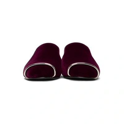 Shop Alexander Wang Purple Velvet Jaelle Slippers