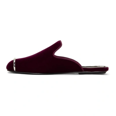 Shop Alexander Wang Purple Velvet Jaelle Slippers