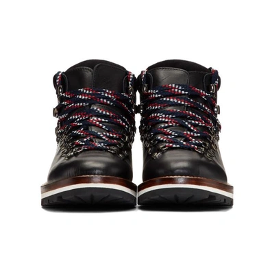 Shop Moncler Black Leahter And Velvet Hiking Boots In 999 Black