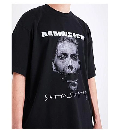 Rammstein Oversized Printed Cotton-jersey T-shirt In Black