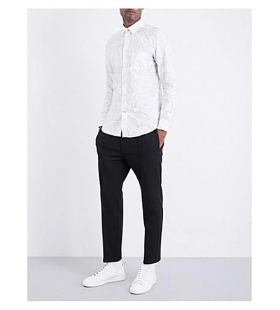 Shop Diesel S-guru Stitched Cotton Shirt In Bright White