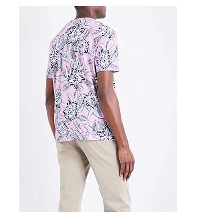Shop Ted Baker Floral-print Cotton-jersey T-shirt In Pink