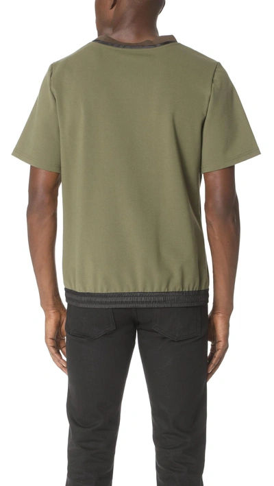 Shop Public School Gonzo Short Sleeve Shirt With Bungee In Olive