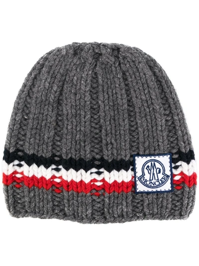 Shop Moncler Ribbed Knit Beanie