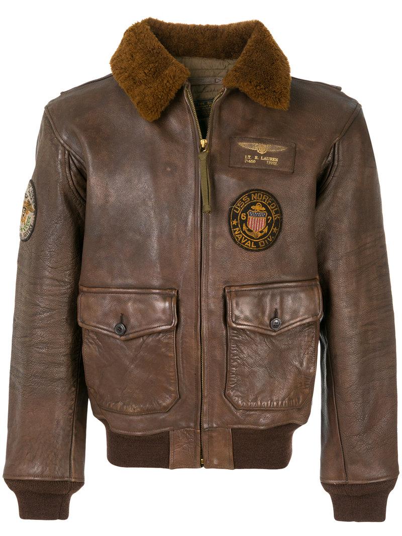 leather bomber jacket ralph lauren