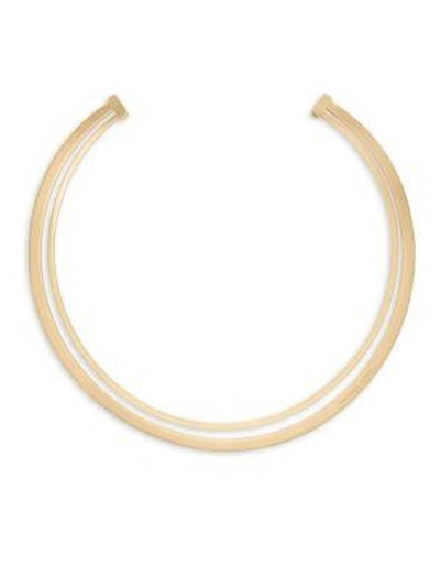 Shop Michael Kors Cool And Classic Cutout Collar Necklace In Yellow Gold