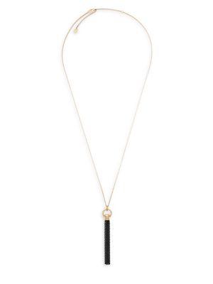 Michael Kors Cool And Classic Chain Tassel Necklace In Yellow Gold