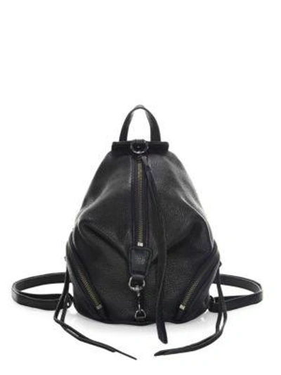 Shop Rebecca Minkoff Mini Julian Leather Backpack In Black