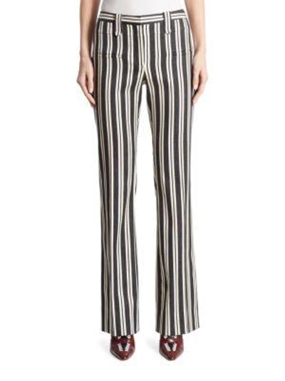 Shop Altuzarra Serge Striped Flare Pants In Black-white