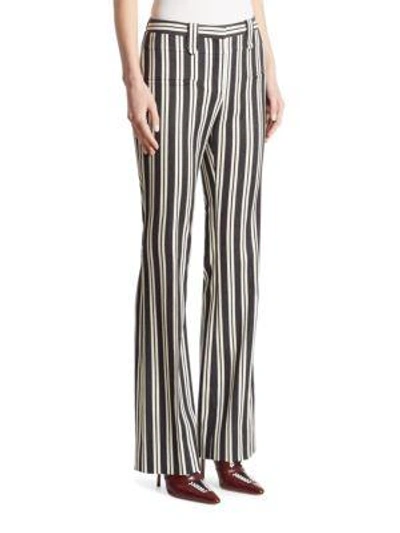 Shop Altuzarra Serge Striped Flare Pants In Black-white