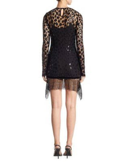 Shop Alexander Wang Illusion Lace Hem Dress In Black