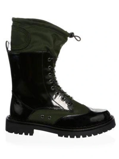 Shop Moschino Military Lace-up Boots In Black