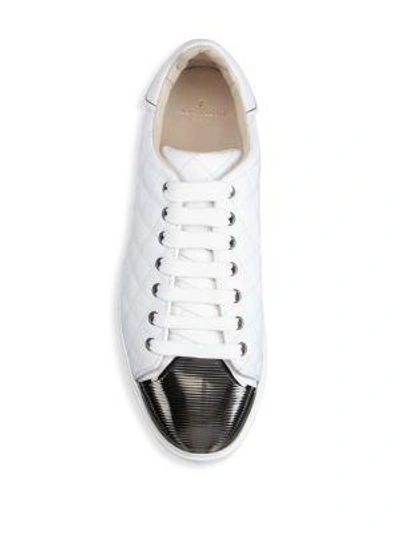 Shop Louis Leeman Quilted Low Top Sneakers In White