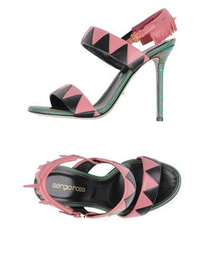Shop Sergio Rossi Sandals In Pastel Pink