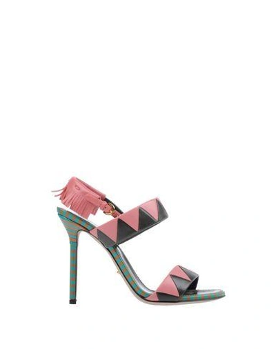 Shop Sergio Rossi Sandals In Pastel Pink