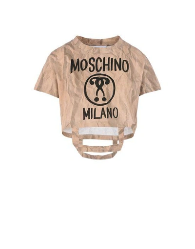 Shop Moschino Short-sleeve-t-shirts In Khaki