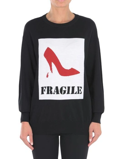 Shop Moschino Long-sleeve-sweater In Black