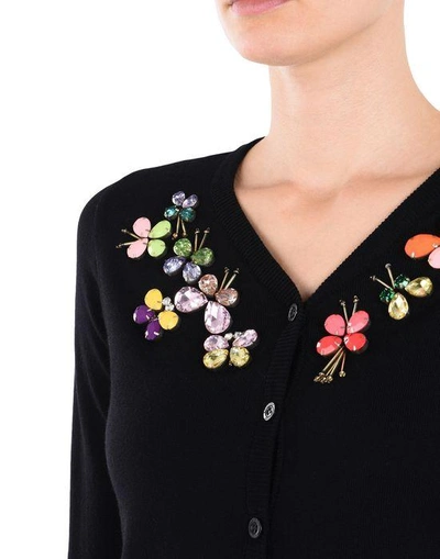 Shop Boutique Moschino Cardigan In Black