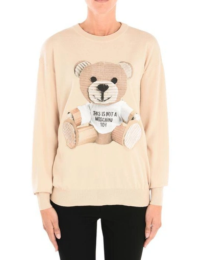 Shop Moschino Long-sleeve-sweater In Beige