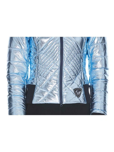 Shop Rossignol Audrey Metallic Down Jacket In Metallic Light Blue