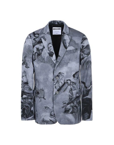 Shop Moschino Blazer In Grey