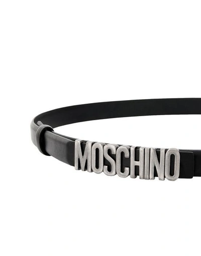 Shop Moschino Leather-belt In Black