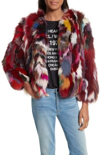 Shop Rebecca Minkoff Rachel Genuine Fox Fur Jacket In Multi