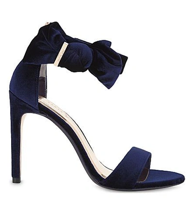 Shop Ted Baker Torabel Bow Detail Leather Sandals In Bright Blue
