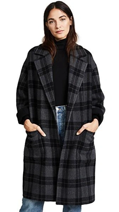 Vince tonal plaid car coat clearance