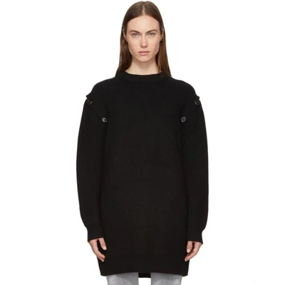 Shop Proenza Schouler Black Buttoned Sleeve Sweater