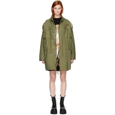Shop R13 Green Gusseted M65 Jacket In Olive