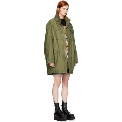 Shop R13 Green Gusseted M65 Jacket In Olive