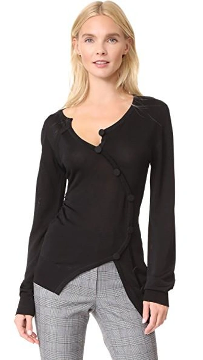 Shop Jacquemus Twisted Cardigan In Black