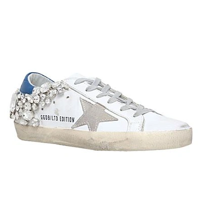 Shop Golden Goose Superstar Leather Sneakers In Blue/pal.c