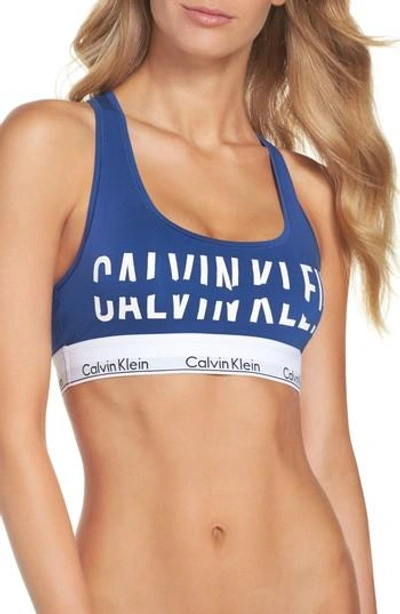 Shop Calvin Klein Women's  Modern Cotton Collection Cotton Blend Racerback Bralette In Orion