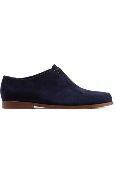 Shop Mansur Gavriel Suede Oxford Shoes In Blue