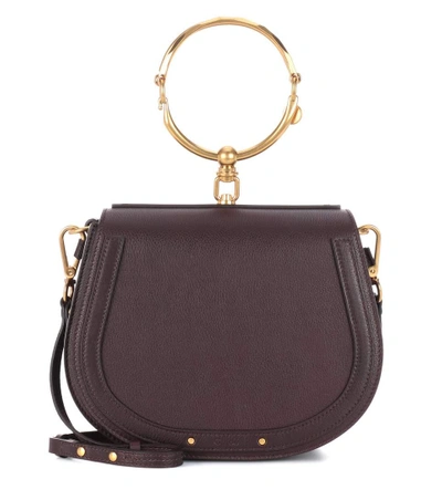 Shop Chloé Medium Nile Leather Bracelet Crossbody Bag In Brown