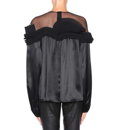 Shop Givenchy Silk-satin Top In Llack