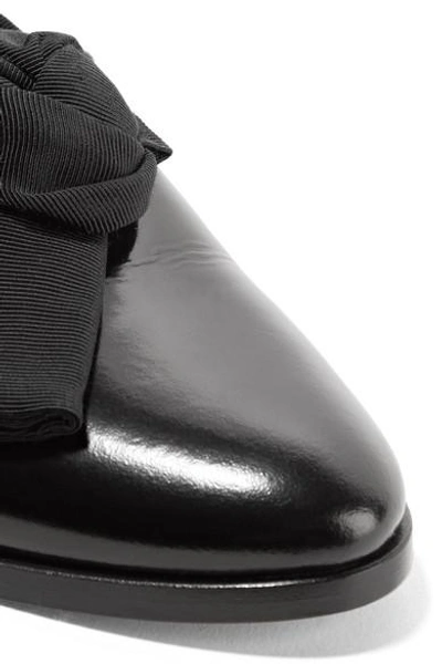 Shop Mansur Gavriel Embellished Glossed-leather Loafers In Black