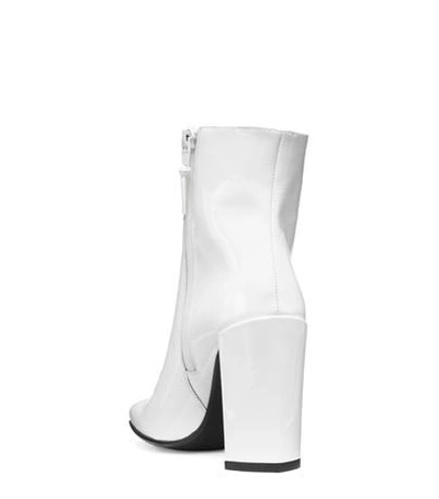 Shop Stuart Weitzman The Vigor Bootie In White Patent