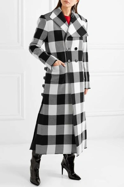 Shop Marques' Almeida Checked Wool-gabardine Coat