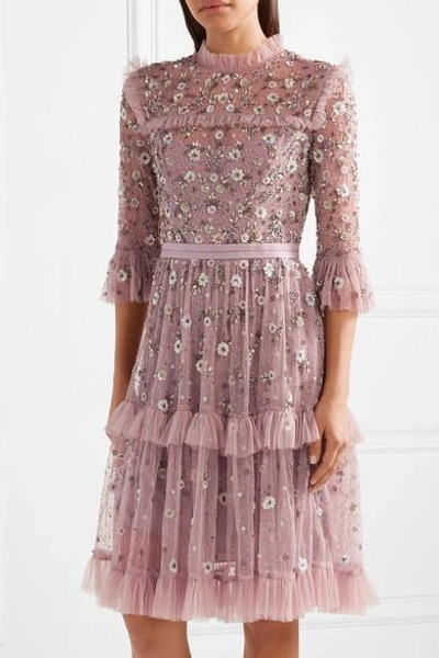 Shop Needle & Thread Twilight Tiered Embellished Tulle Dress