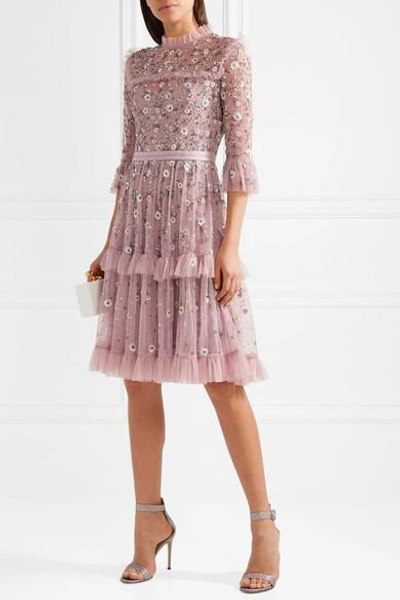 Shop Needle & Thread Twilight Tiered Embellished Tulle Dress