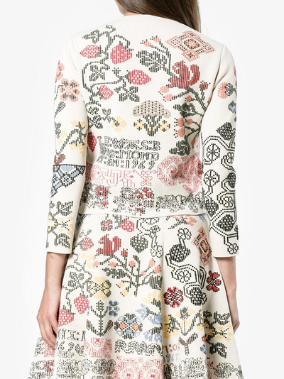 Shop Alexander Mcqueen Cardigan Mit Floralem Print In Beige