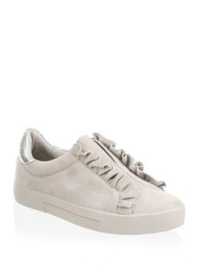 Shop Joie Daw Suede Low Top Trainers In Pale Grey