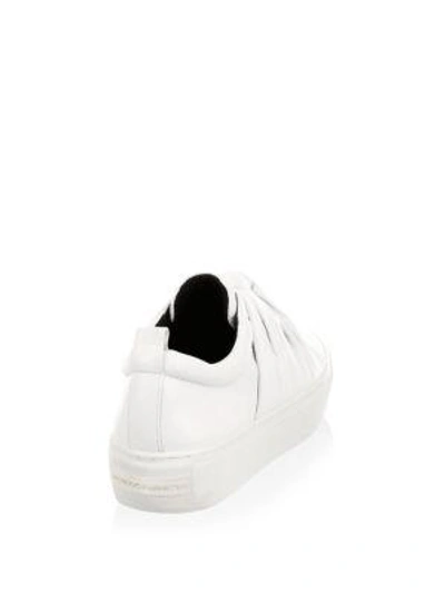 Shop Rebecca Minkoff Nicole Leather Low Top Sneakers In Optic White